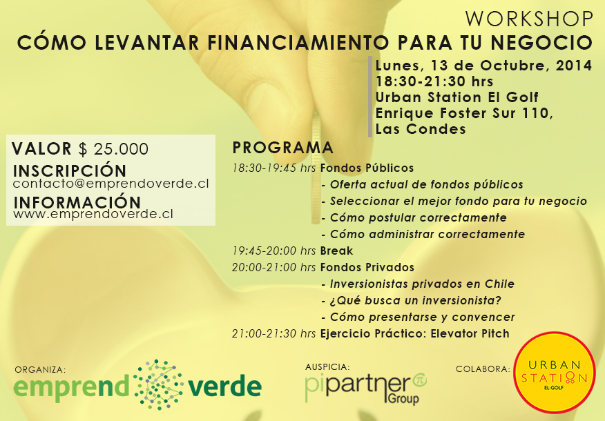 Workshop Levantar Financiamiento 13 de Octubre 2014 EmprendoVerde