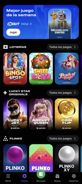 Lucky Star: originales de la casa como Lucky Jet, Rocket Queen y Coin Flip